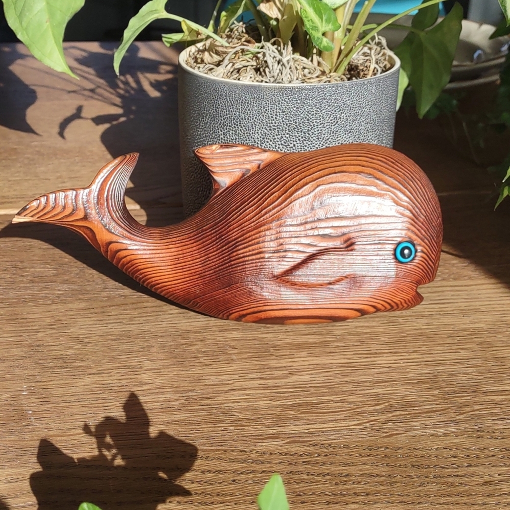 Green Mountain Wood Whale Wall Art MCM
